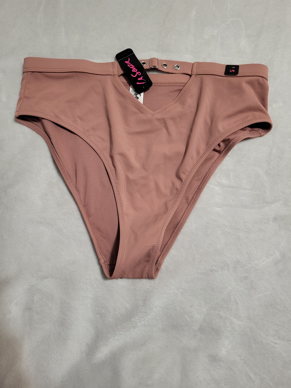 NWT La Senza High Rise Swim Bikini Bottom Mauve Pink Size S